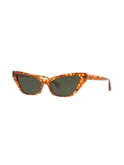 Shop Alain Mikli Le Matin Sunglasses In 009/71 Havana Amber Damier