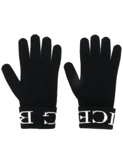 Shop Iceberg Logo Gloves In Black