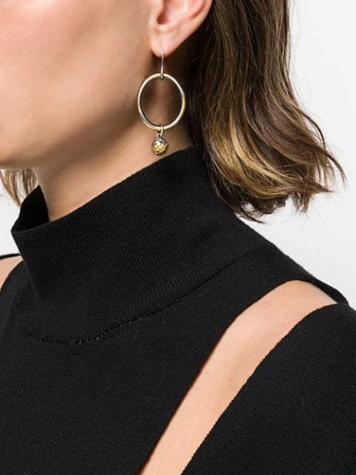 Shop Bottega Veneta Dichotomy Earrings In Silver