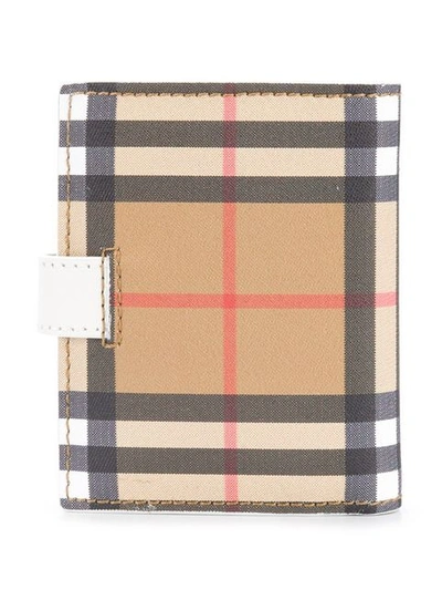 Shop Burberry Vintage Check Folding Wallet In White