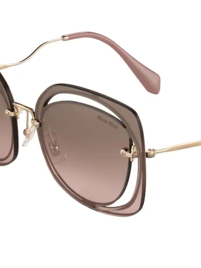 Shop Miu Miu Scenique Sunglasses In Brown