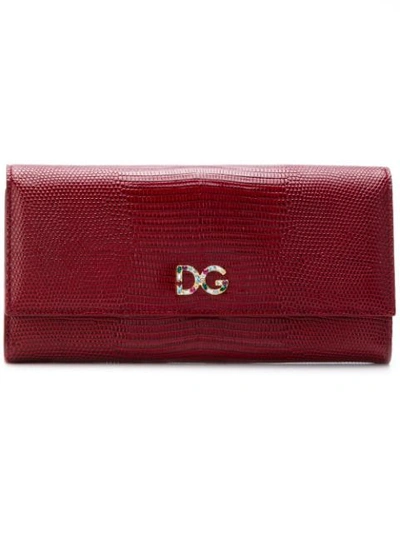 Shop Dolce & Gabbana Embellished Wallet - Red