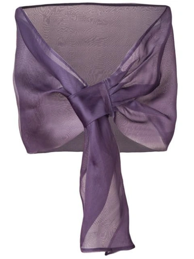 Shop Le Petite Robe Di Chiara Boni Sheer Scarf In Purple