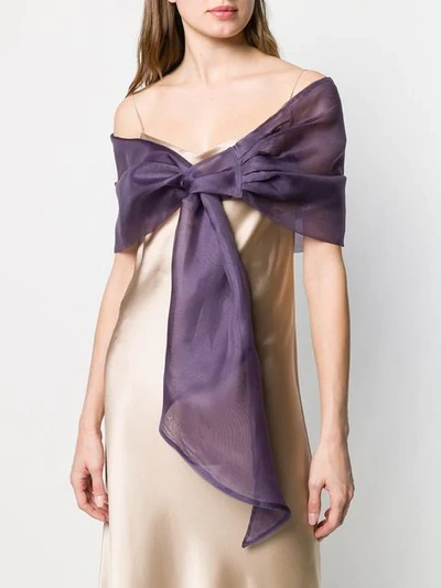 Shop Le Petite Robe Di Chiara Boni Sheer Scarf In Purple
