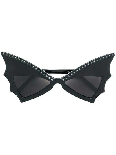 Shop Saint Laurent Black New Wave 241 Jerry Bat Sunglasses