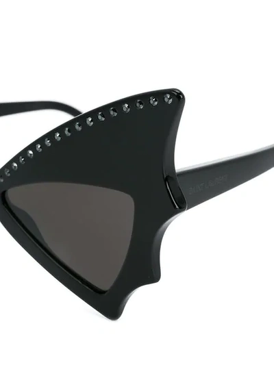 Shop Saint Laurent Black New Wave 241 Jerry Bat Sunglasses