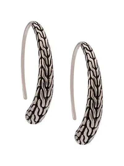 Shop John Hardy Small Hoop Earrings In Silver