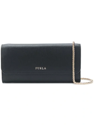 Shop Furla Babylon Chain Wallet In Onyx