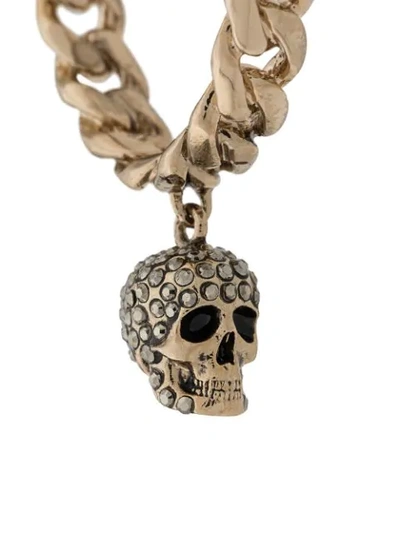 Shop Alexander Mcqueen Chain Skull Hoop Earrings In Gold