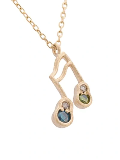 Shop Adeesse Musical Note Charm Necklace In Blue