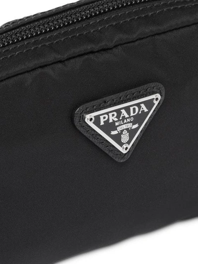 Shop Prada Fabric Cosmetic Pouch In Black