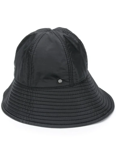 Shop Maison Michel Zipped Detail Hat In Black/orange