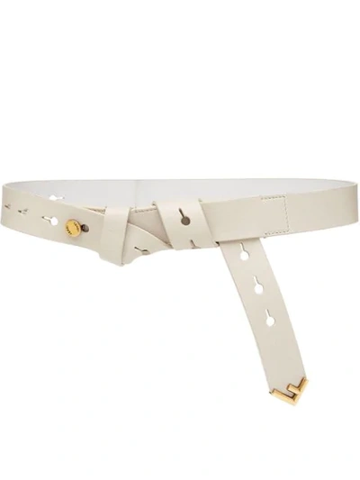 Shop Fendi Skinny Wrap Belt In F1552-powder Grey +buratta