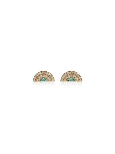 Shop Andrea Fohrman 18kt 'rainbow' Gelbgoldohrringe Mit Diamanten In Gold