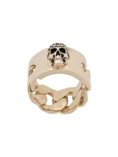 Shop Alexander Mcqueen Skull Motif Ring In Silver