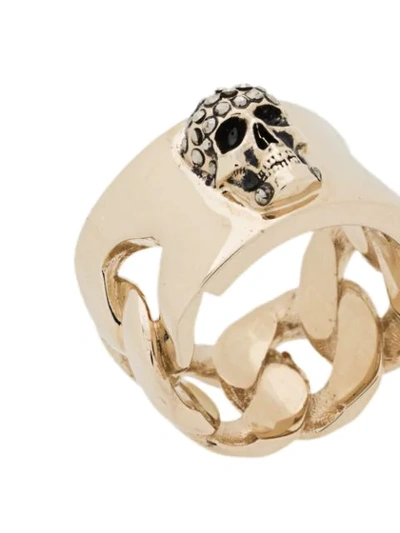 Shop Alexander Mcqueen Skull Motif Ring In Silver