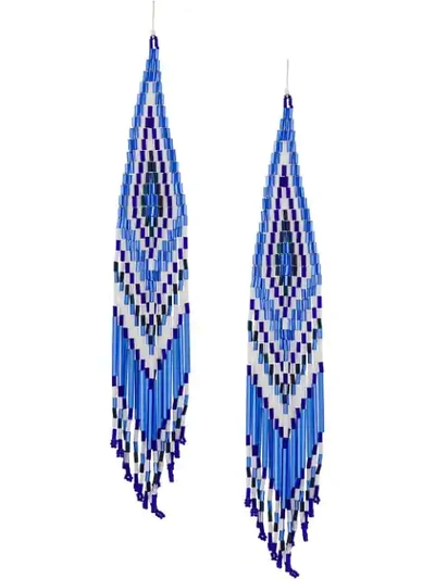 Shop Jessie Western Beaded Chandelier Earrings In Blue