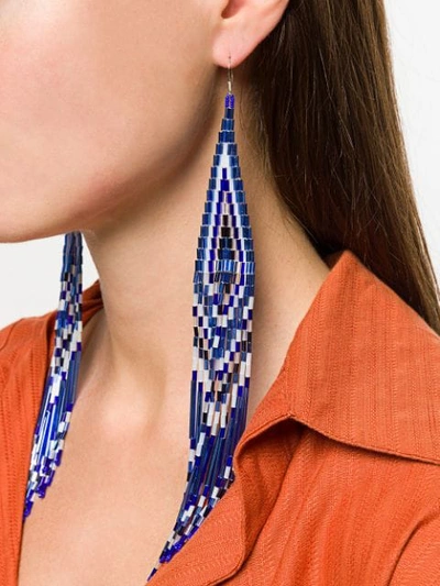 Shop Jessie Western Beaded Chandelier Earrings In Blue