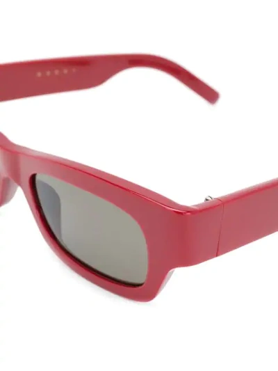 Shop Marni Eyewear Acetate Rectangular Glasses In Red