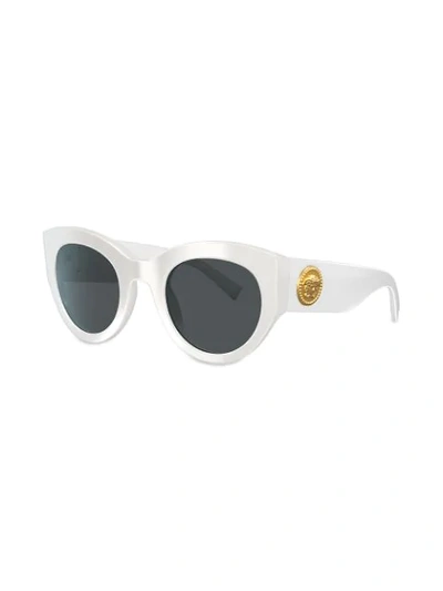 Shop Versace Oversized Cat-eye Sunglasses In Neutrals