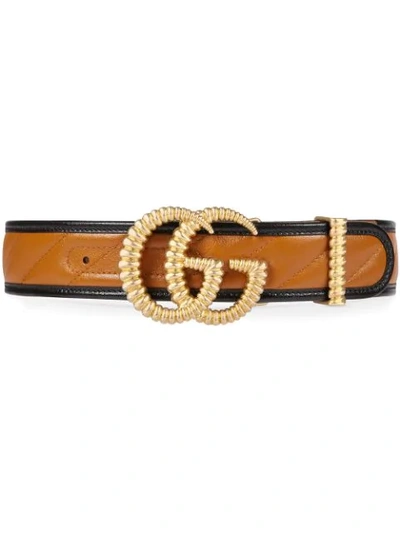 Shop Gucci Double G Torchon Buckle Belt In 2266 Marrone