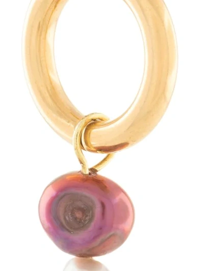 Shop Sandralexandra Michi Long-pearl Drop Earring In Gold