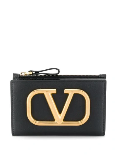 Shop Valentino Garavani Vlogo Wallet In Black
