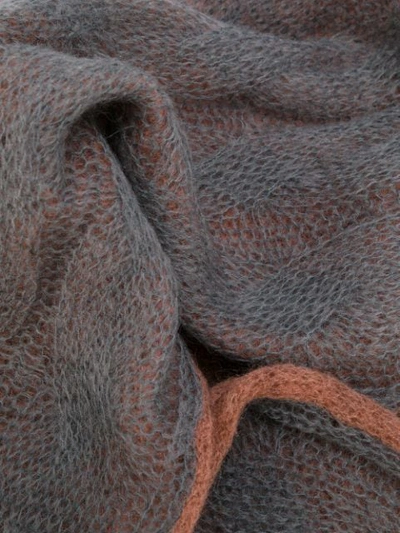 Shop Maison Margiela Bicolour Loose Knit Scarf - Grey