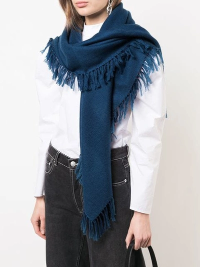 Shop Isabel Marant 'zila' Schal In Blue