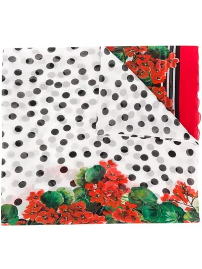Shop Dolce & Gabbana Printed Scarf In Red