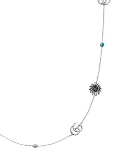 Shop Gucci Double G Flower Necklace In Metallic