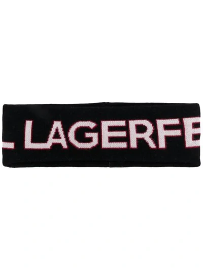 Shop Karl Lagerfeld Logo Hairband In Black