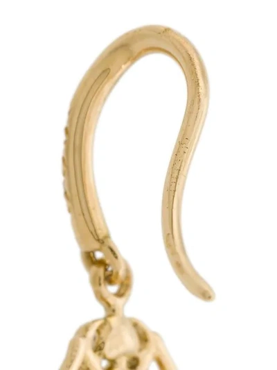 Shop Aurelie Bidermann 18kt Gold Mini Scarab Tsavorite And Diamond Earrings In Metallic