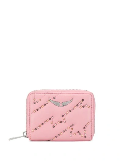 Shop Zadig & Voltaire Zadig&voltaire Studded Zip Wallet - Pink