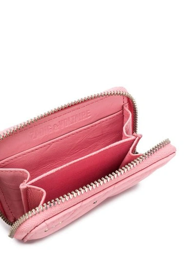 Shop Zadig & Voltaire Zadig&voltaire Studded Zip Wallet - Pink