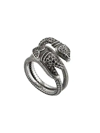 Shop Gucci Garden Snakes Ring - Metallic