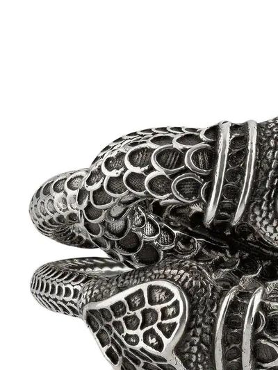 Shop Gucci Garden Snakes Ring - Metallic