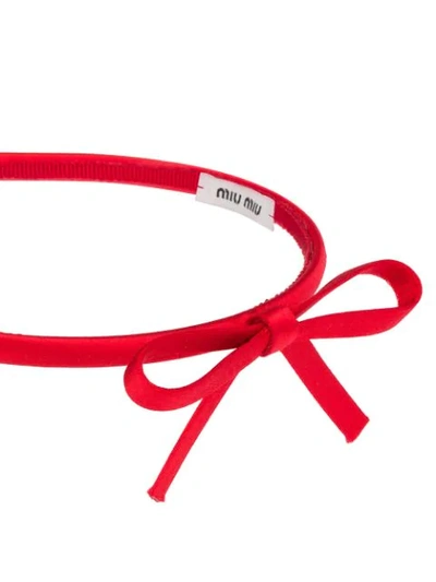 Shop Miu Miu Haarreif Aus Satin In Red