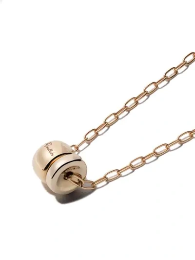 Shop Pomellato 18kt Rose & White Gold Iconica Double Ring Pendant Necklace In Rose Gold
