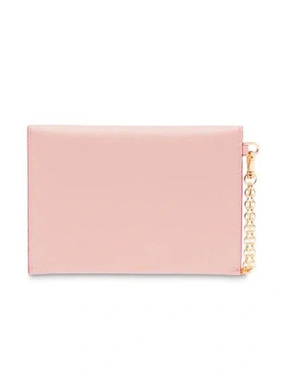 Shop Miu Miu Madras Heart Envelope Wallet In Pink