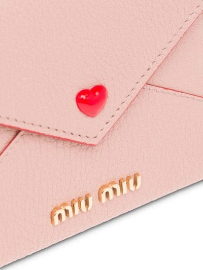 Shop Miu Miu Madras Love Envelope Card Holder In Pink