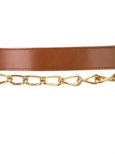 Shop Oscar De La Renta Chain Belt In Brown