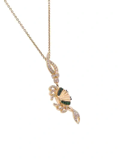 Shop Yvonne Léon 'crab' Goldhalskette Mit Diamanten In Metallic