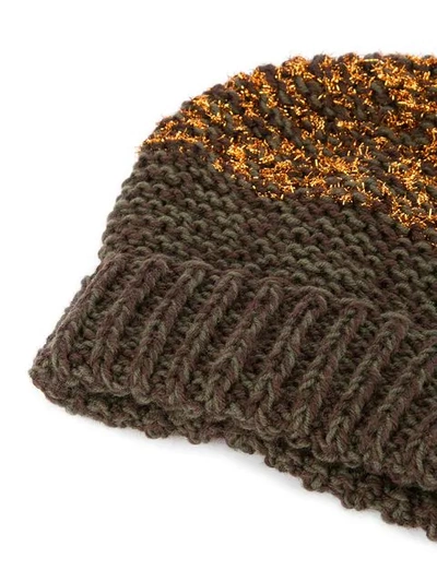 fuzzy knit beanie