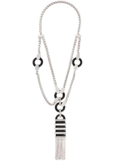 Shop Dsquared2 Double Fringed Necklace - Metallic