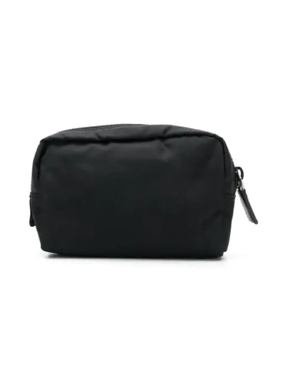 Shop Prada Logo Plaque Makeup Bag In Black