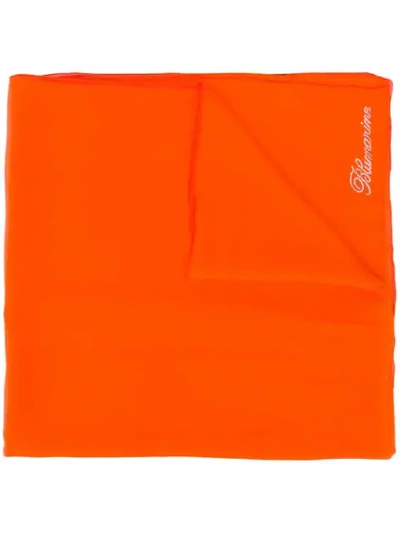 Shop Blumarine Silk Sheer Scarf In Orange