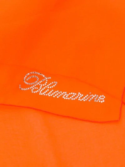 Shop Blumarine Silk Sheer Scarf In Orange