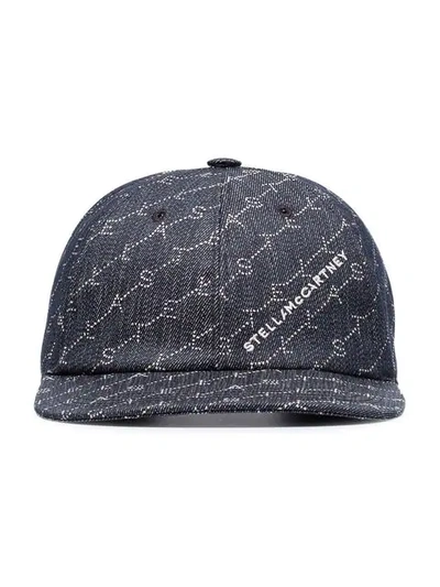 Shop Stella Mccartney Printed Logo Cap In Blue