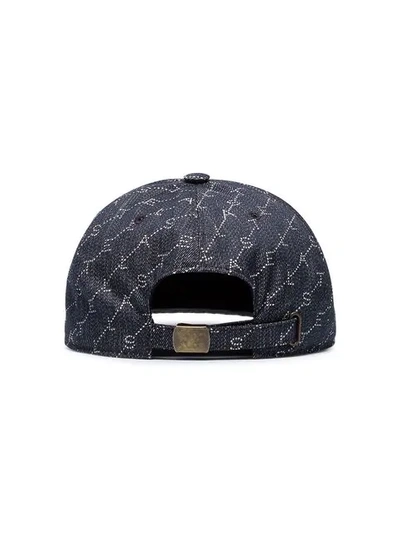 Shop Stella Mccartney Printed Logo Cap In Blue